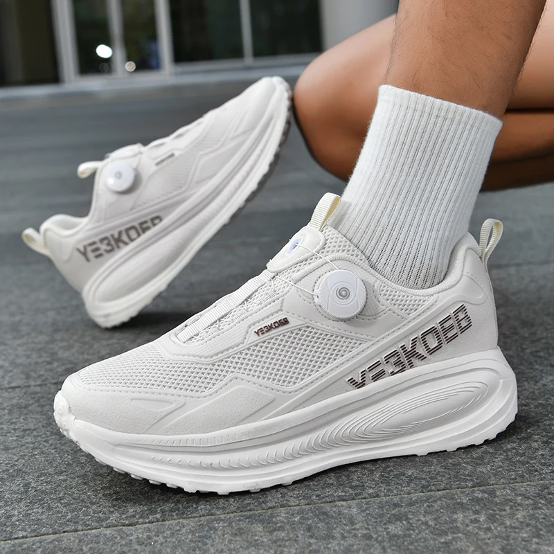 New Men/Women Breathable Light Mesh Sneakers with Rotating Buckle, Anti-slip Wear-resistant Urban Outdoor Sports Casual Shoes