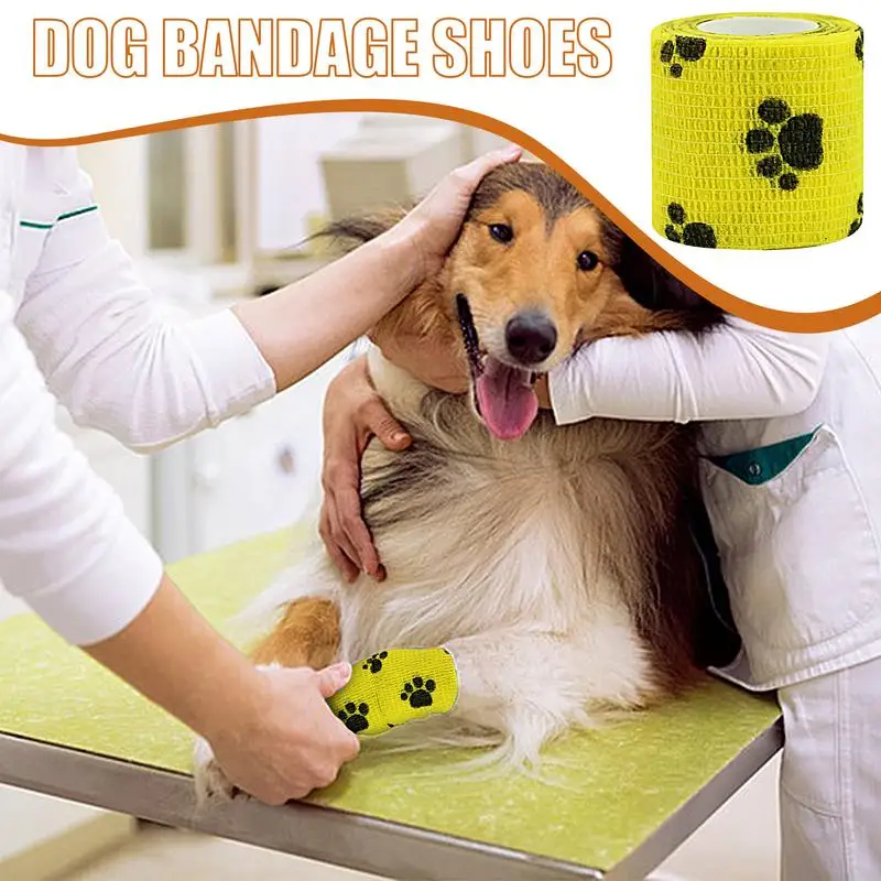 Vet Bandage Wrap Breathable Dog Bandage Shoes Vet Pet Wraps Dog Cohesive Bandage Multifunctional Pet Wound Care Bandage