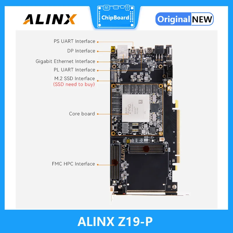 ALINX-Z19-P: Xilinx Zynq UltraScale + MPSoC PCIE AI Conselho de Desenvolvimento FPGA, Placa Demo XCZU19EG