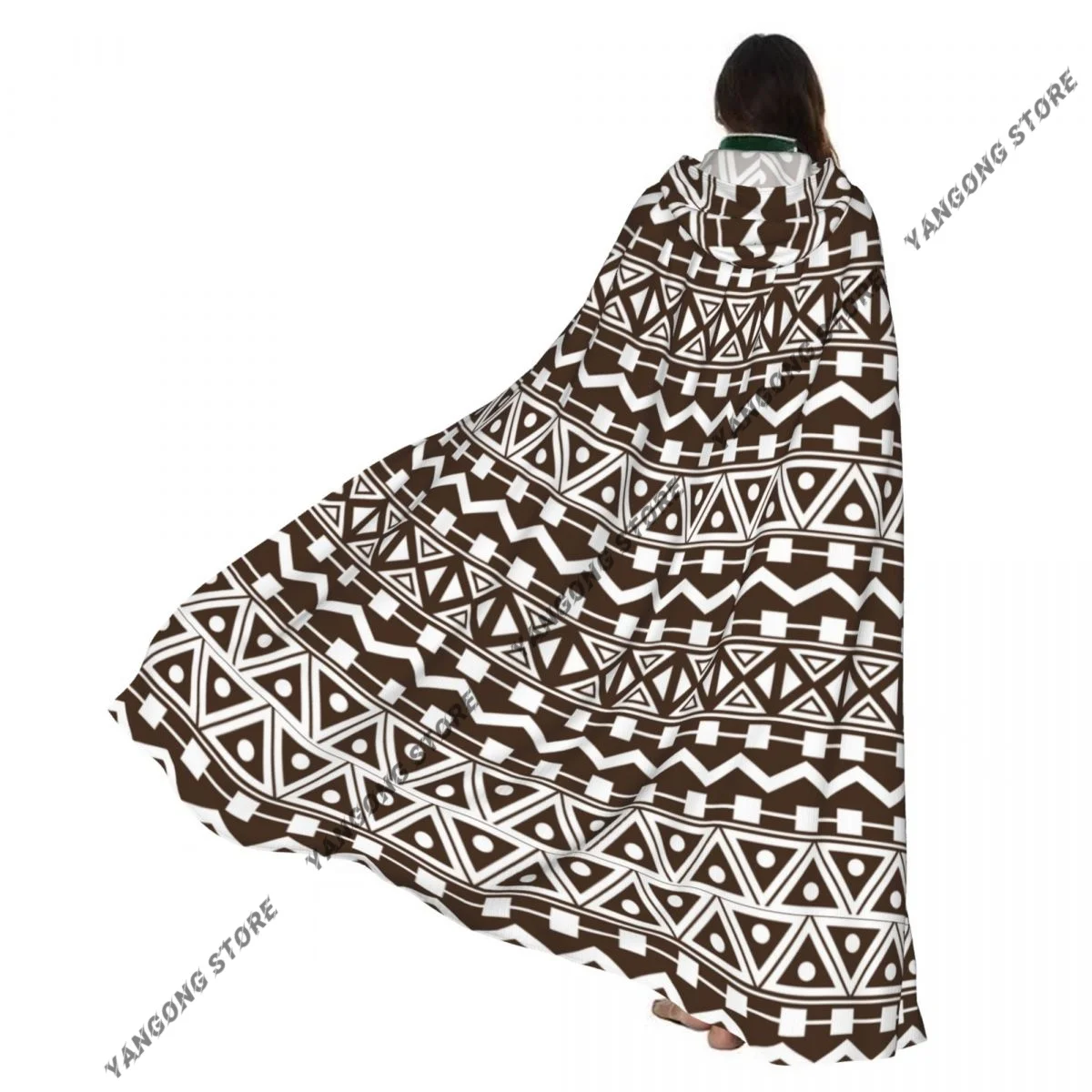 

Aztec Tribal Hooded Cloak Coat Halloween Cosplay Costume Vampire Devil Wizard Cape Gown Party