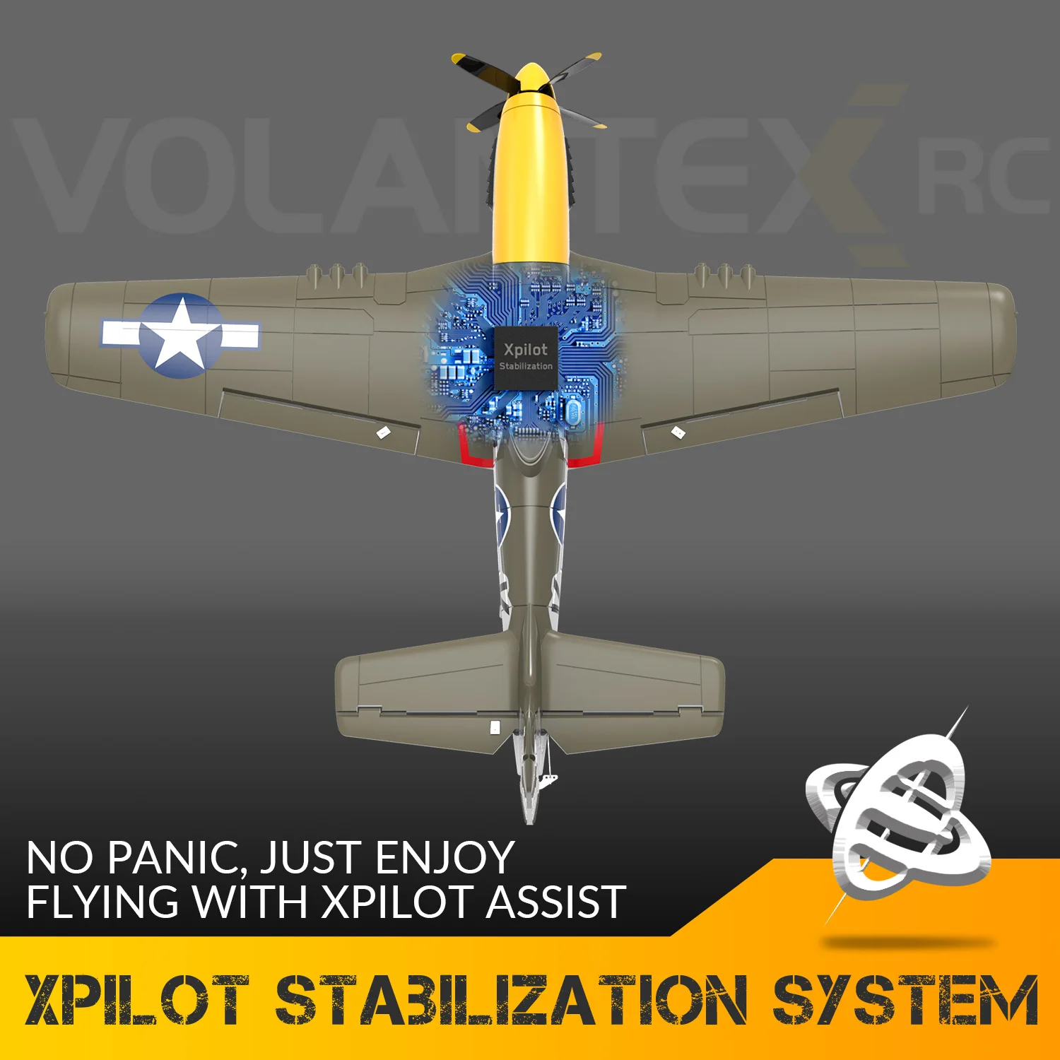 طائرة Volantex مقاس 500 مم RC، طائرة P-51 Mustang RTF RC بدون فرش، بهلوانية بمفتاح واحد، ثابتة وآمنة، مناسبة للاستخدام في الهواء الطلق والهدايا #2