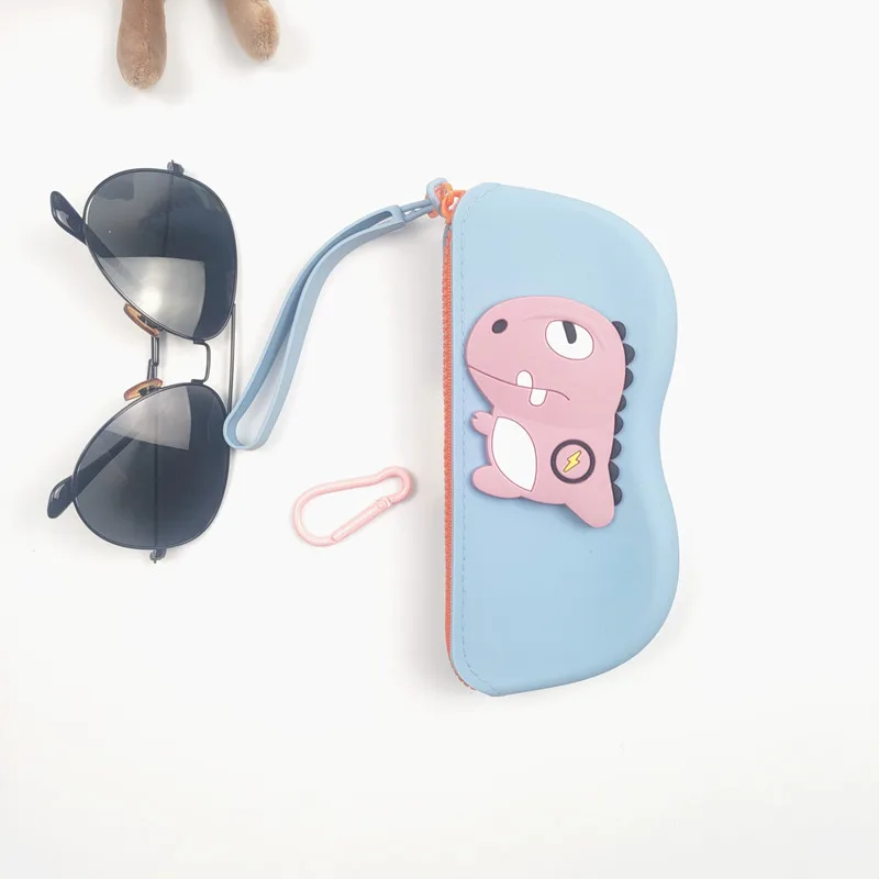 ซิลิโคนซิปแว่นตากระเป๋ากันน้ํากระเป๋าเครื่องสําอางค์เหรียญกระเป๋าผู้หญิงสี Candy ป้องกันฝุ่นแว่นตากล่องของขวัญ B2