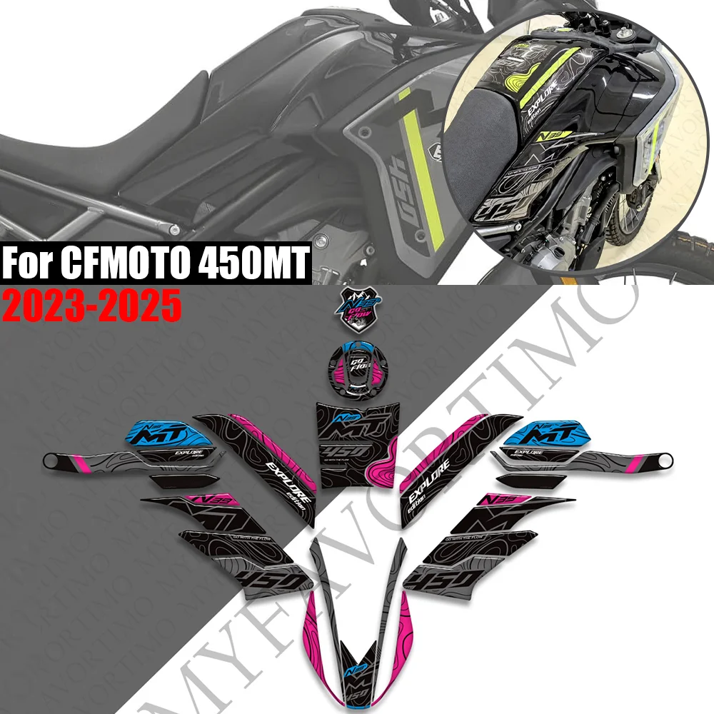 

For CFMOTO 450MT 2023-2025 Adventure Bike Motorcycle Handguard Fairing Fender Fuel Tank Pad Sticker Moto Decals cf moto MT 450