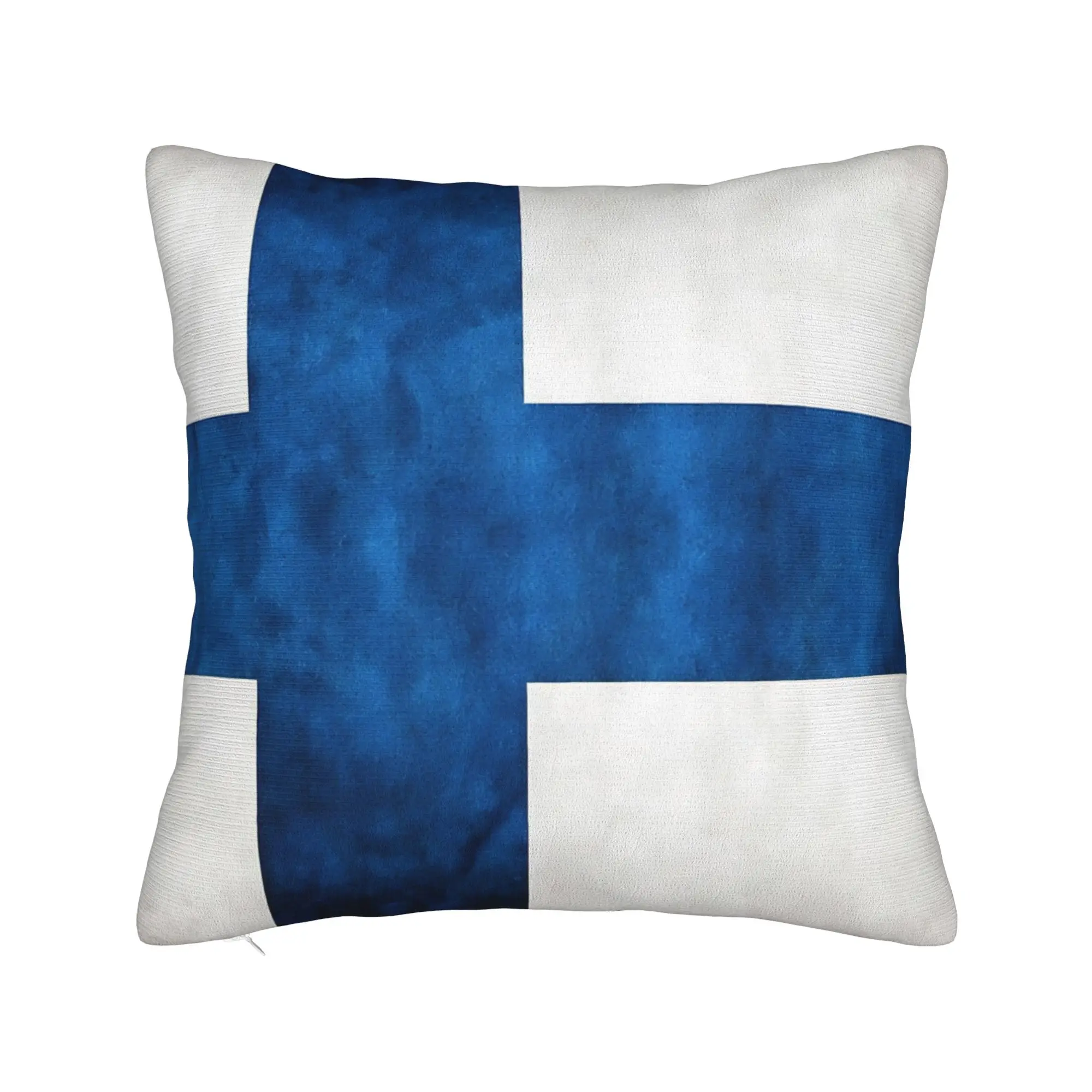Finland  Finnish Flag  National Flag Of Finland   Pillow Cover  Funny Pillow Case For Sofa Car Home Decor Square Pillowcases