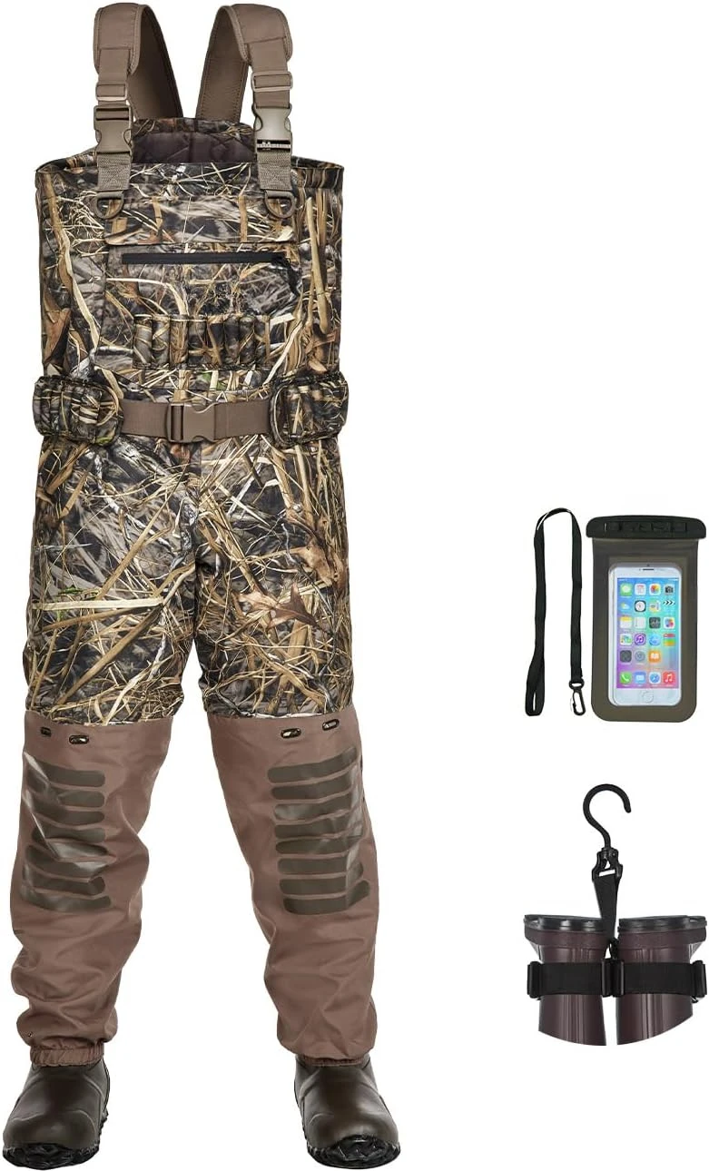 Breathable Chest Wader, 1600G Insulation Waterproof Hunting Wader with Steel Shank Boots & 200G Insulated Liner