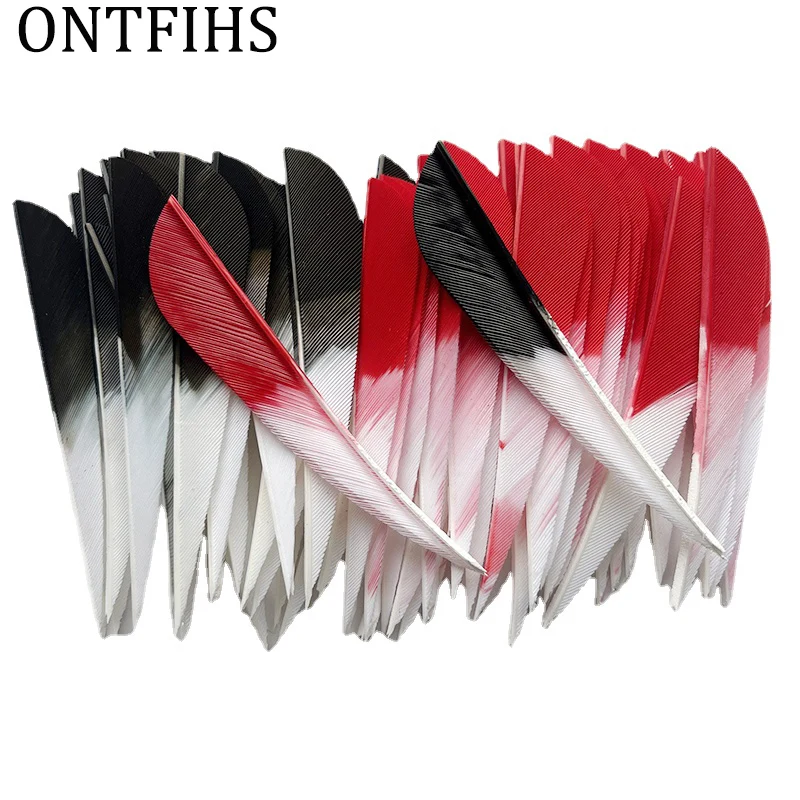 50 Pcs/Lot ONTFIHS 3 Inch Water Drop Turkey Feather Archery Fletches Fletching Arrow Feathers Hunting