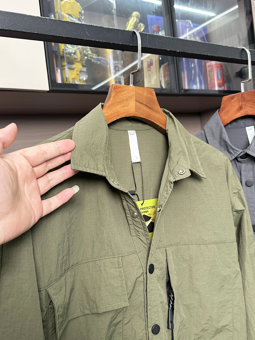 Outdoor Men's Casual Thin Work Shirt Jacket Three-Proof Technology Quick Dry 3D Stereo Tailoring Spring Summer Nylon Fabric