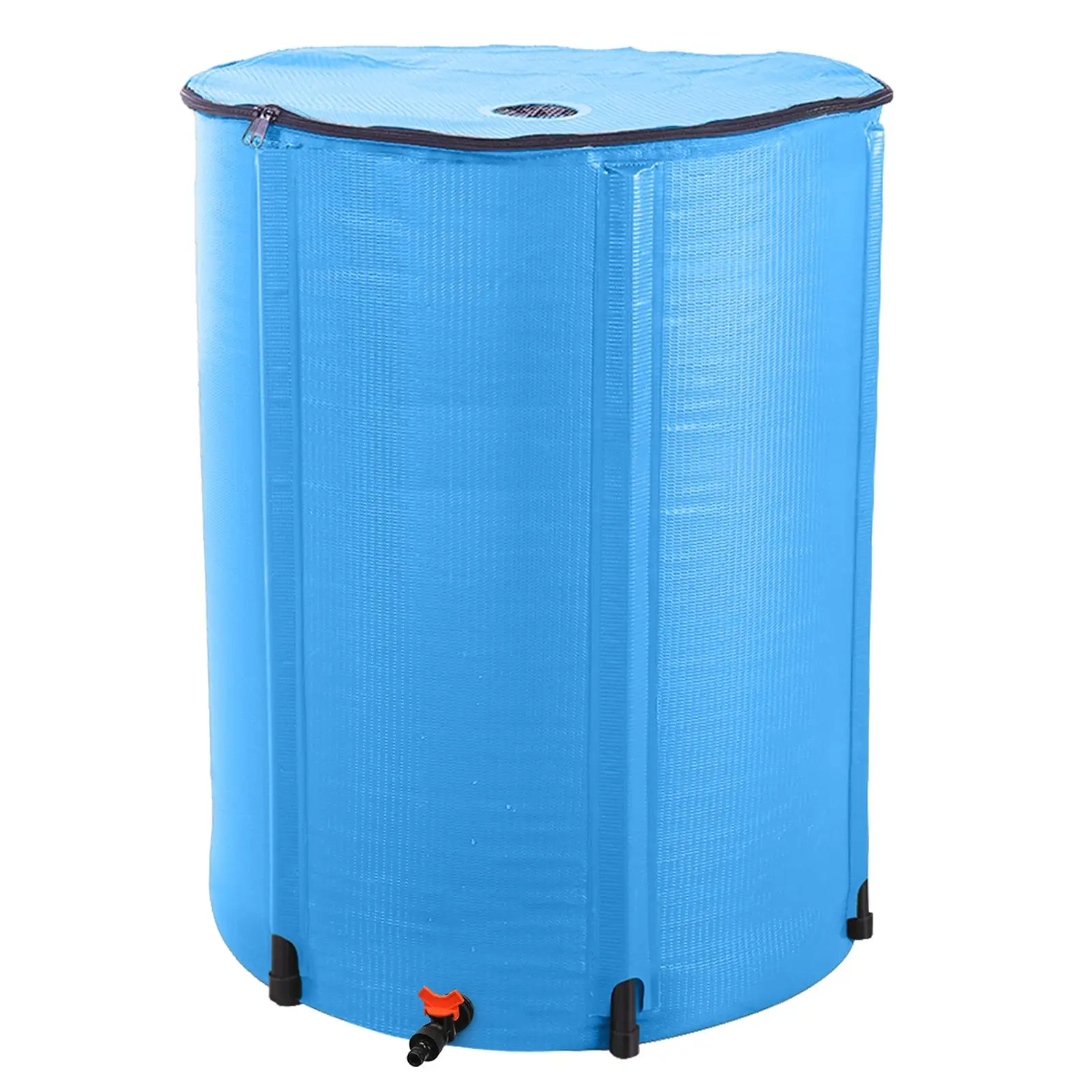 100 Gallon Blue Folding Rain Barrel - Space-Saving Water Collection System