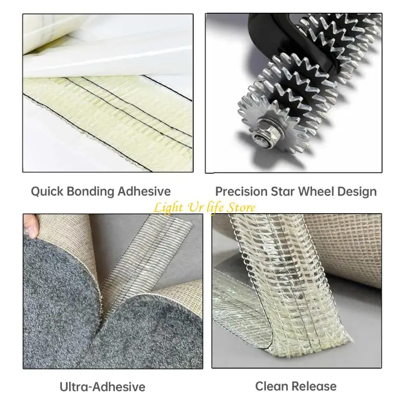 شريط لاصق للسجاد مزدوج الجانب متعدد الاستخدامات 63HA لتثبيت السجاد وتأمين العناصر وسد الفجوات على جدار الأرضية #3