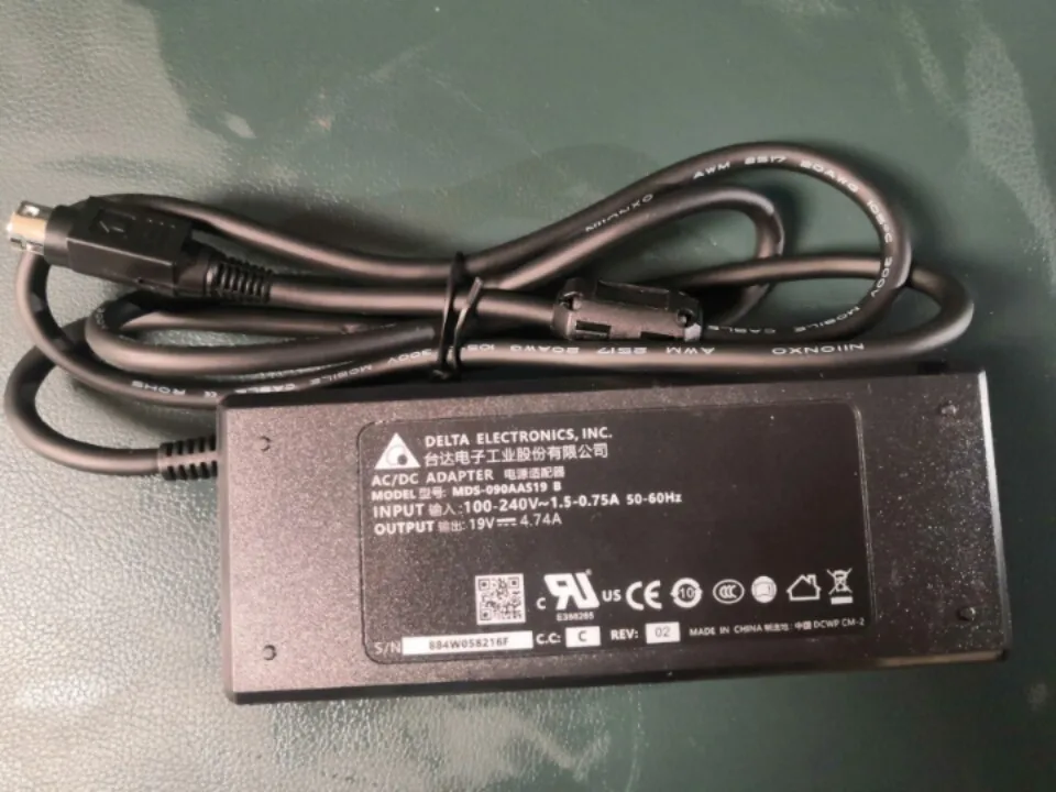 Ikai Instrument Color Ultrasound Delta Power Adapter 3-pin 19V 4.74A Model MDS-090AAS19B