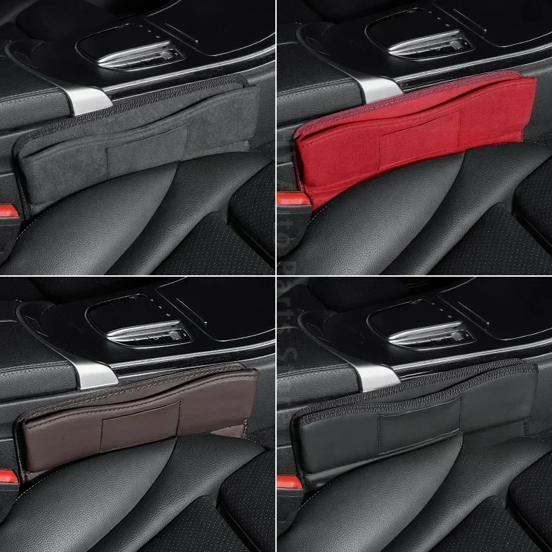 For Volvo XC70 XC90 V50 V70 S60 S80 C30 XC40 XC60 S90 V90 T5Car seat slot suede storage box Car leather storage bag durable