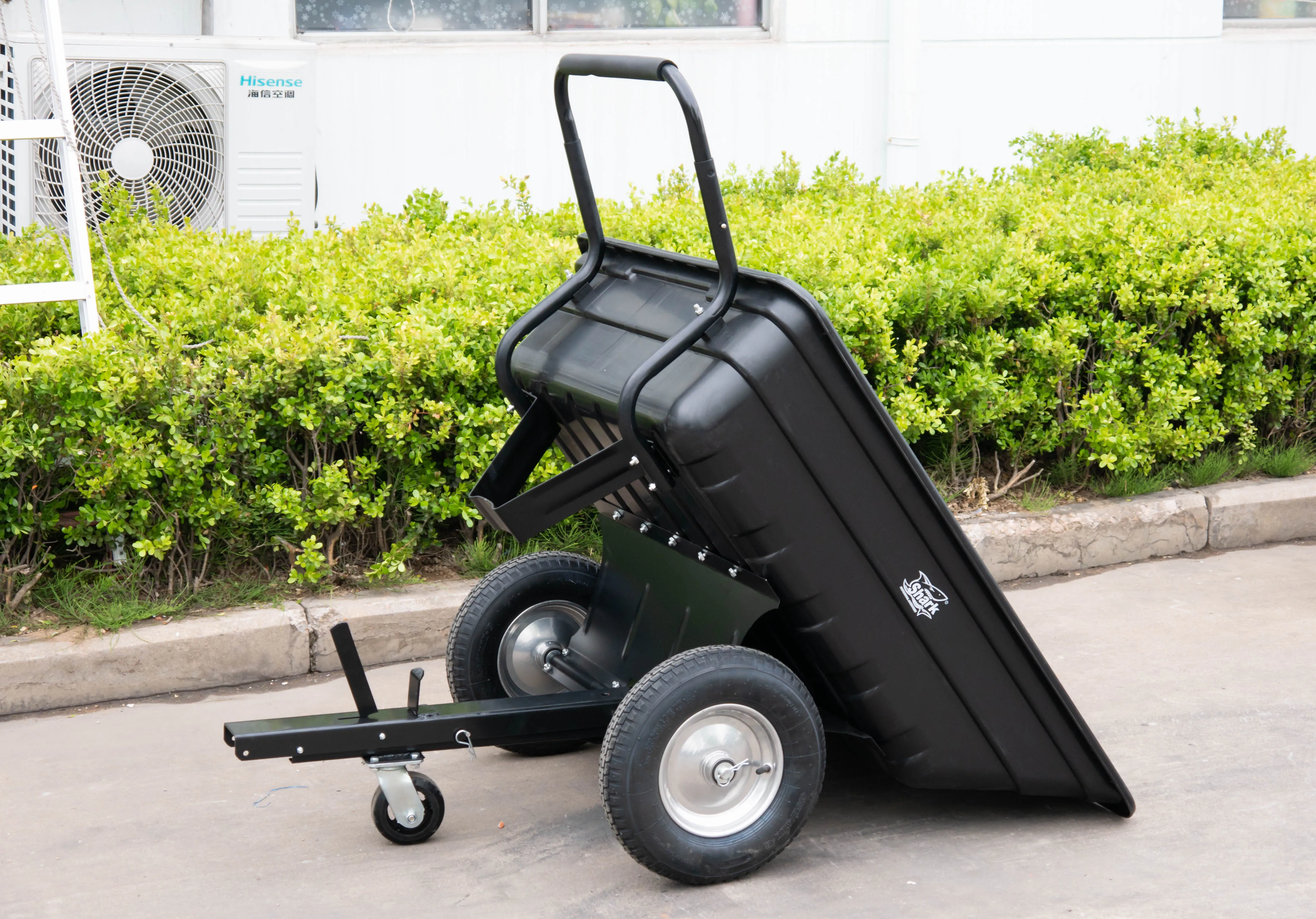 Multi-Purpose Garden ATV Dump Trailer Cart Plastic Transport Trolley for Lawn Tractor for Motorcycle & ATV Trails