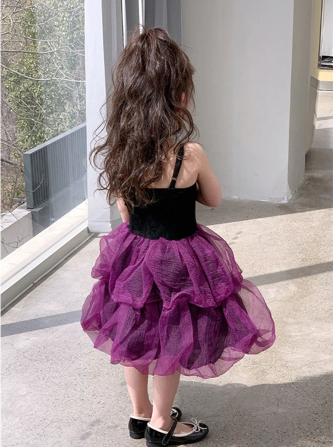 Girls Dress 2024 Summer New Korean Style Halter Girl Baby Western-style Summer Children Dress Little Girl Princess Dress