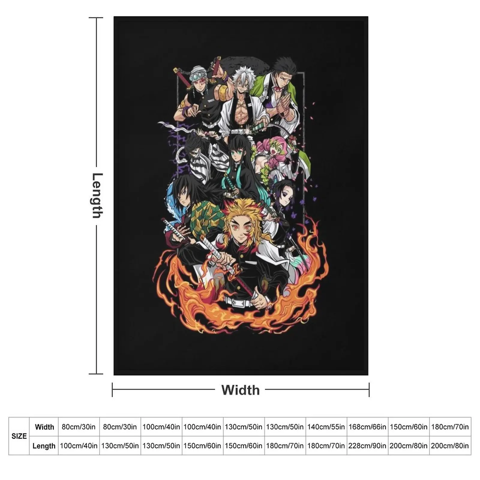 Hashira Demon Slayer T-Shirts Gift For Fans, For Men and Women Throw Blanket blankets ands Flannels wednesday Blankets