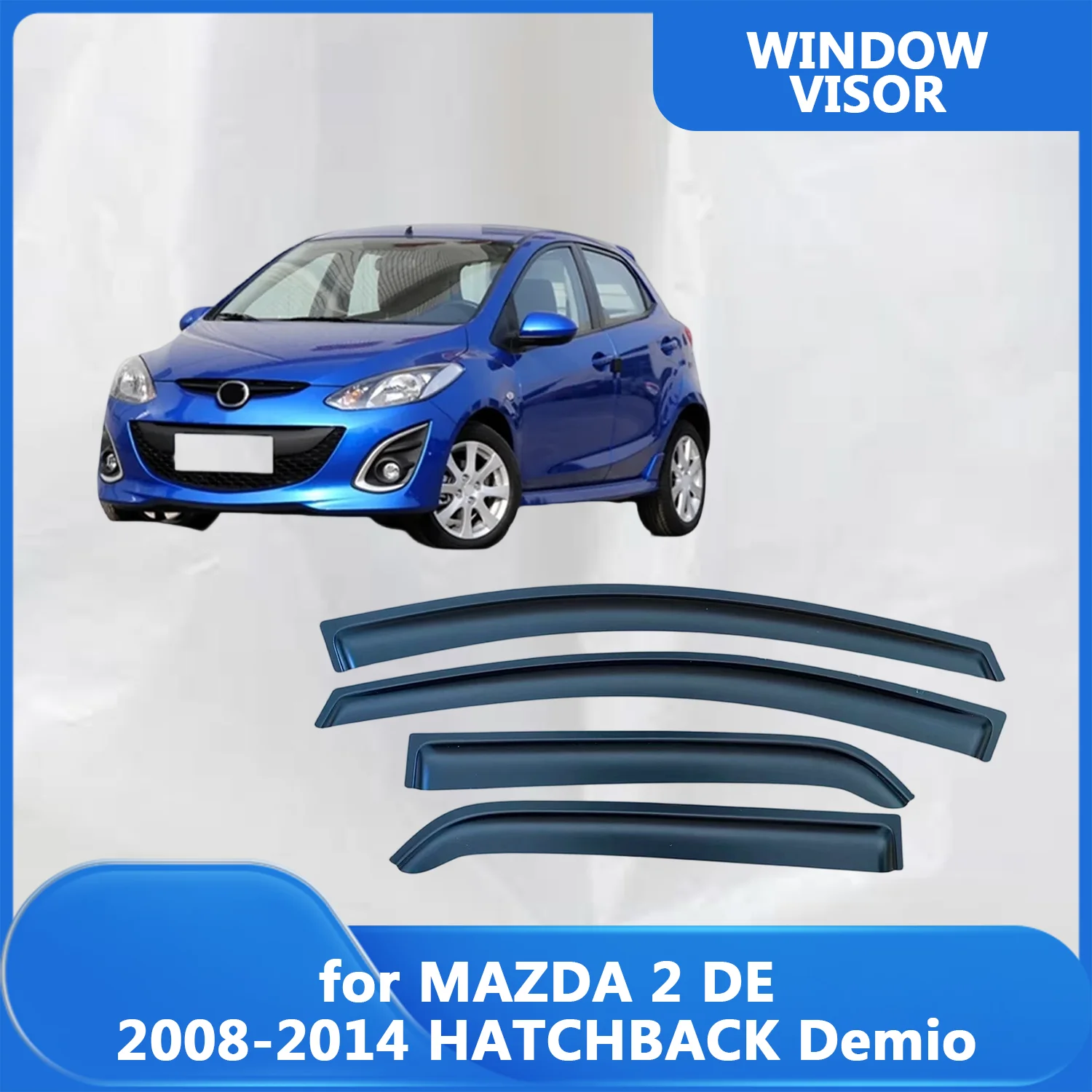 

Ветровики (дефлекторы окон) для MAZDA 2 2008-2014 HATCHBACK Demio, защита от дождя, наружные