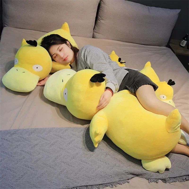 Super Big Size 100cm Pokemon Psyduck Plush Toy Soft Yellow Duck Doll Stuffed Animal Plush Toy Gift For Girlfriend Present Pillow