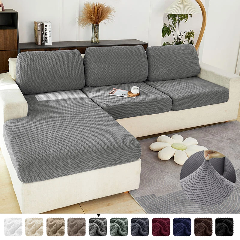 Jacquard Stoff einfarbig Sofa Sitz bezug für Wohnzimmer abnehmbare Couch Schon bezug verdicken elastischen Möbels chutz