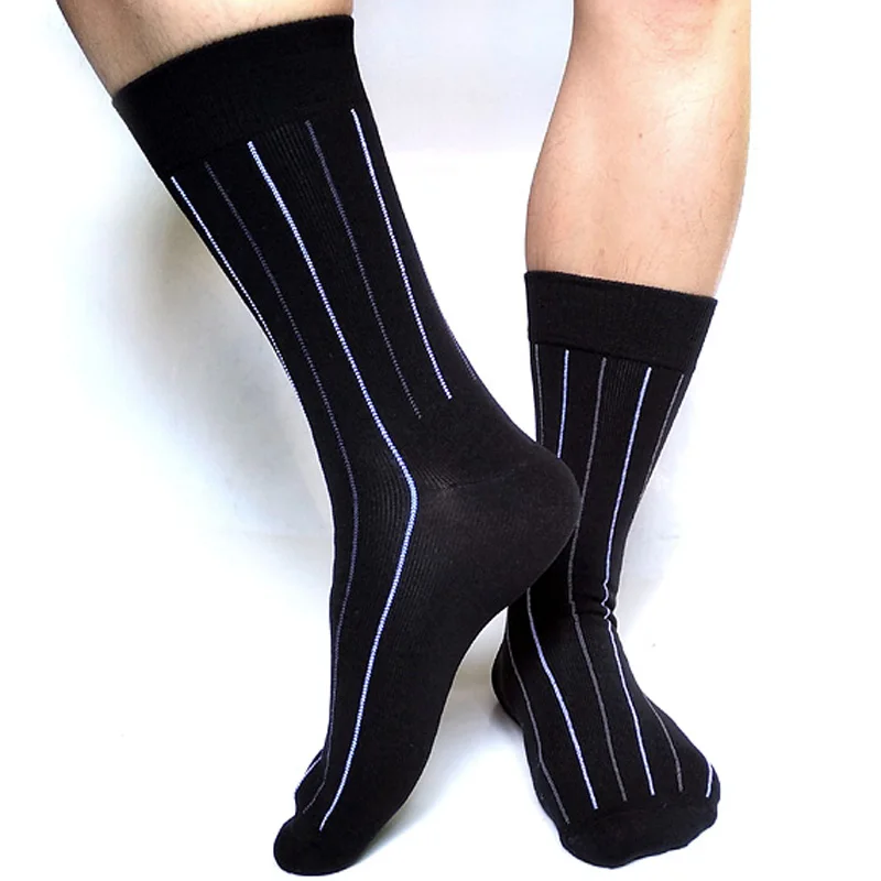 

Высококачественные хлопковые полосатые носки для мужчин, черные, сексуальные, для геев, для официальных костюмов, под кожаную обувь