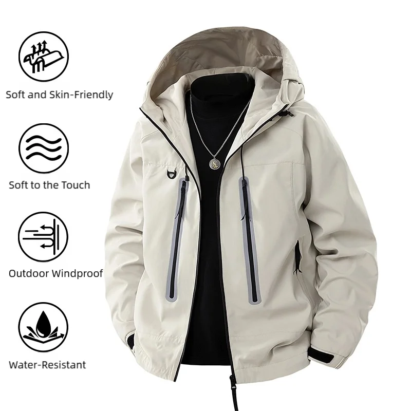 Women's Outdoor Waterproof Windproof Breathable Jacket with Reflective Strips for Hiking And Camping