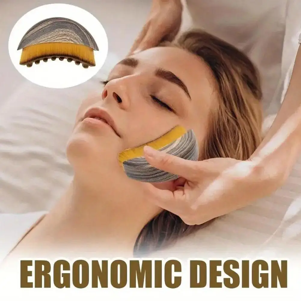 Brosse de contour du visage avec planche à gratter, conception ergonomique, s'adapte aux courbes cutanées pour un massage doux et un soin de relaxation à domicile