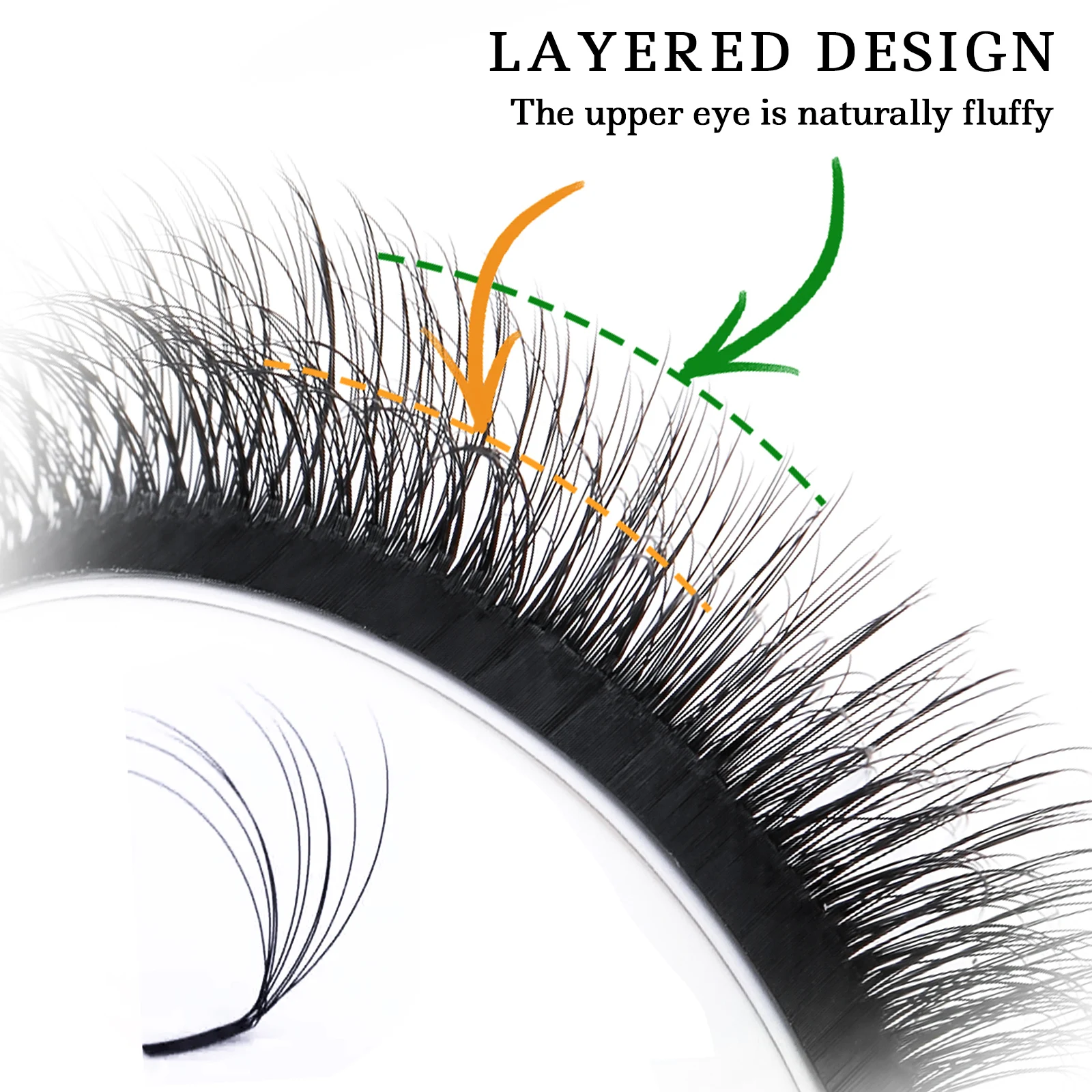 Honey Eyelash 5D Multilayer Eyelash Extensions Puffiness Fluffy Eyelashes Naturally 0.07 LC 8-15mm Lashes Extensions