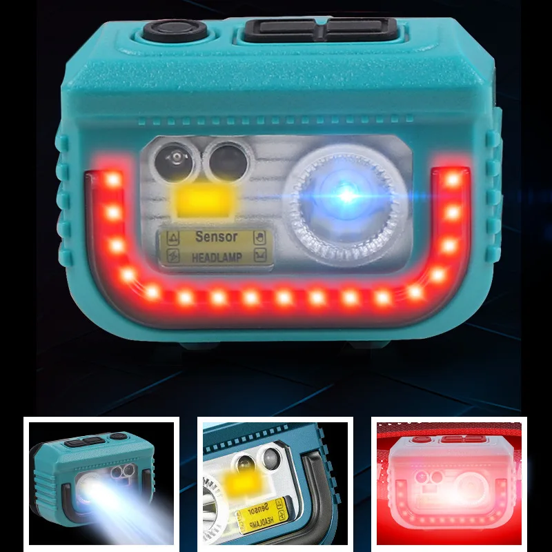 270LM Mini Flashlight, 90°rotating Head, Rechargeable Flashlight, Three-source Sensing, Head-mounted Waterproof Fishing Light