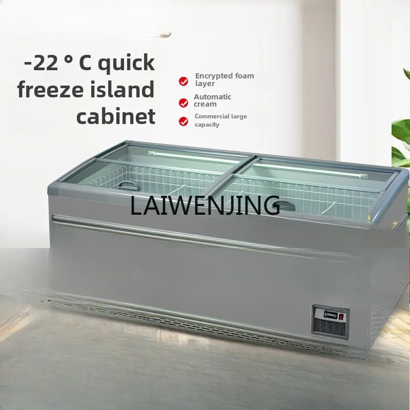 MJY Kereskedelmi utazó Egyensület Island Vízszintes frost-free Hűtő készülék large-capacity seafood Megdermed kijelző szekrény