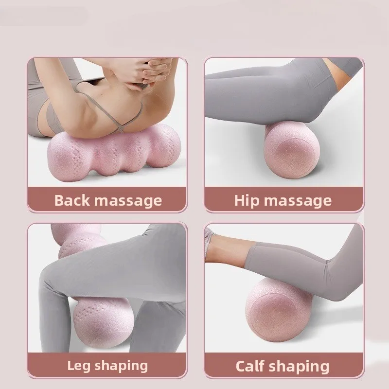 1 قطعة كرة الفول السوداني الصلبة رغوة محور العضلات الاسترخاء اللياقة البدنية اليوغا العمود تدليك الأضلاع نحيل الساق اليوغا الإمدادات المساعدة