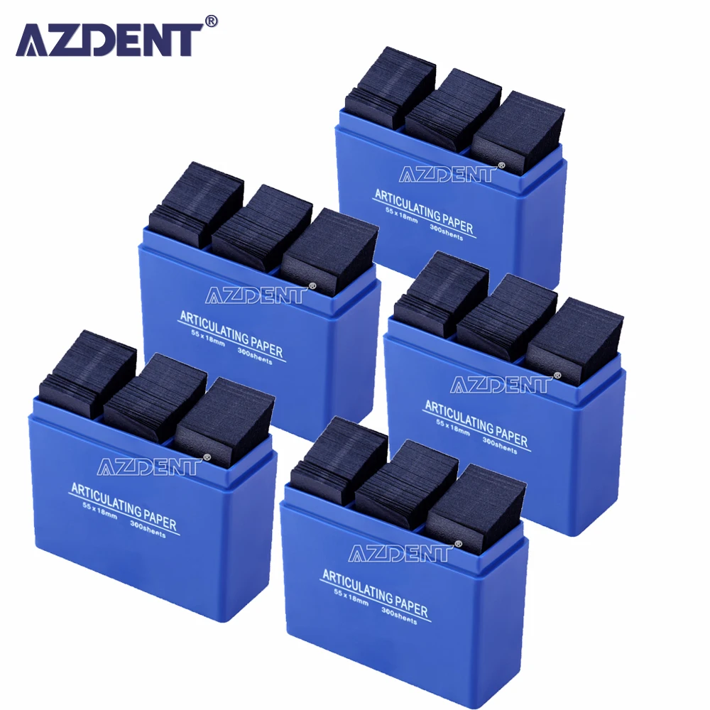 AZDENT 1500pcs/5 Boxes Dental Articulating Paper Strips Oral Teeth Care Material  55*18mm Dental Lab Products Tool