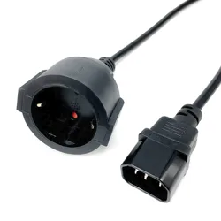PDU UPS Cable IEC C14 to Euro Schuko Socket Power Extend Cable 30cm Schuko CEE7/4 Power Extension Cord Power Cord