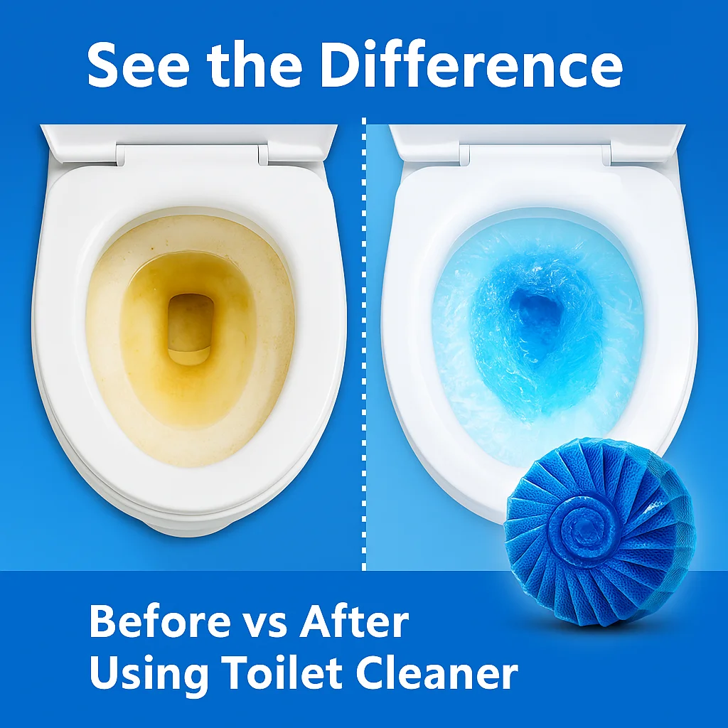Automatic Toilet Bowl Cleaner Blue Bubble Tablets Long Lasting Toilet Tank Deodorizer Stain Remover