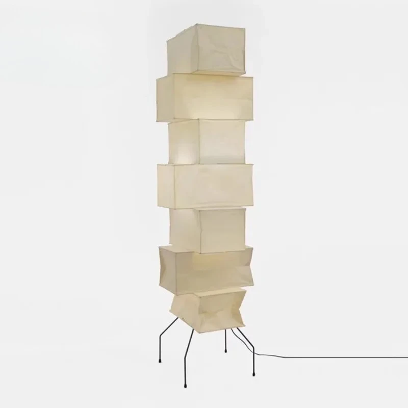 

Japanese Wabi-sabi Floor Lamp Designer Rice Paper Standing Lamp Art Decor Home Living Room Background LED Lighting Luminaires