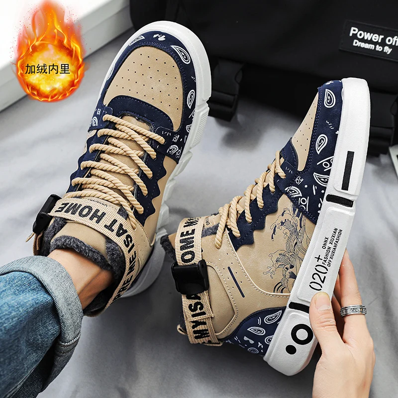 Мужские утепленные зимние ботинки 2025 года, на подкладке из искусственного меха и противоскользящие, идеально подходят для дневных ветерантов, катания на лыжах или сноуборде