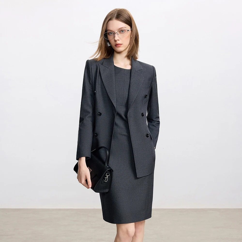 Classic business style double-breasted suit set for women,luxury fashion,professional attire,commuting style,suit dress skirt