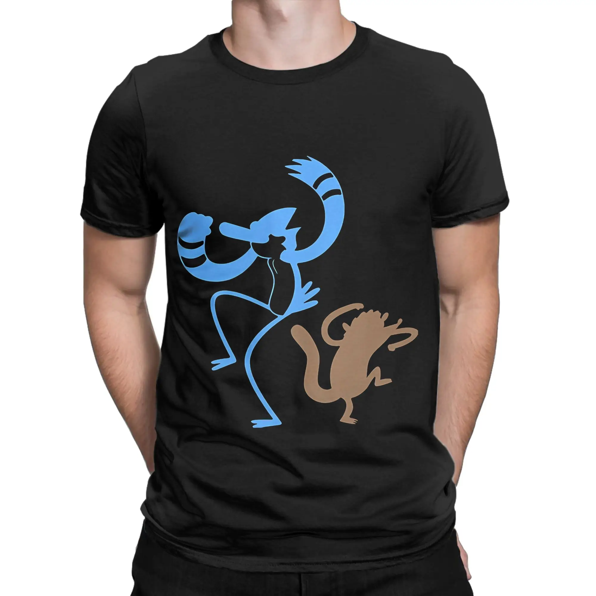 rRegular Show Mordecai And The Rigbys Graphic 100% Cotton T-Shirt rRegular Show Tops Tees For Men