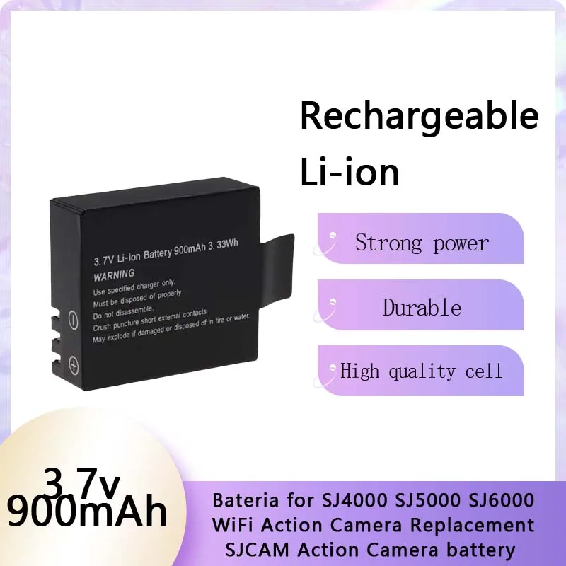 

1-10 Pcs 3.7V 900mAh Rechargable Li-ion Battery for SJ4000 SJ5000 SJ6000 WIFi SJCAM Sport Action Camera DV SJ Dedicated Battery