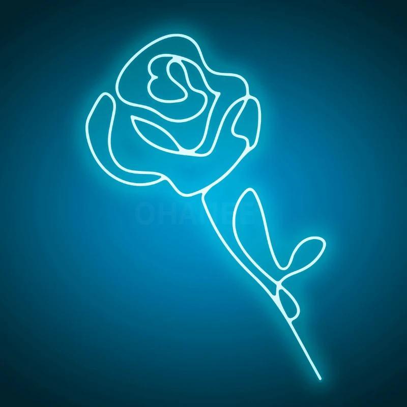 OHANEE Custom Neon Sign Light 5v USB Bedroom Wedding Party Room Wall Decor Flower Rose Neon Sign Light