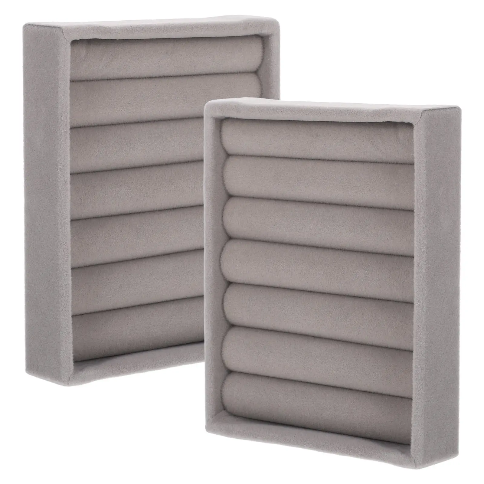 

Набор из 2-х элегантных органайзеров для ювелирных украшений: компактный портативный футляр с мягкой подкладкой для колец, серег и других украшений