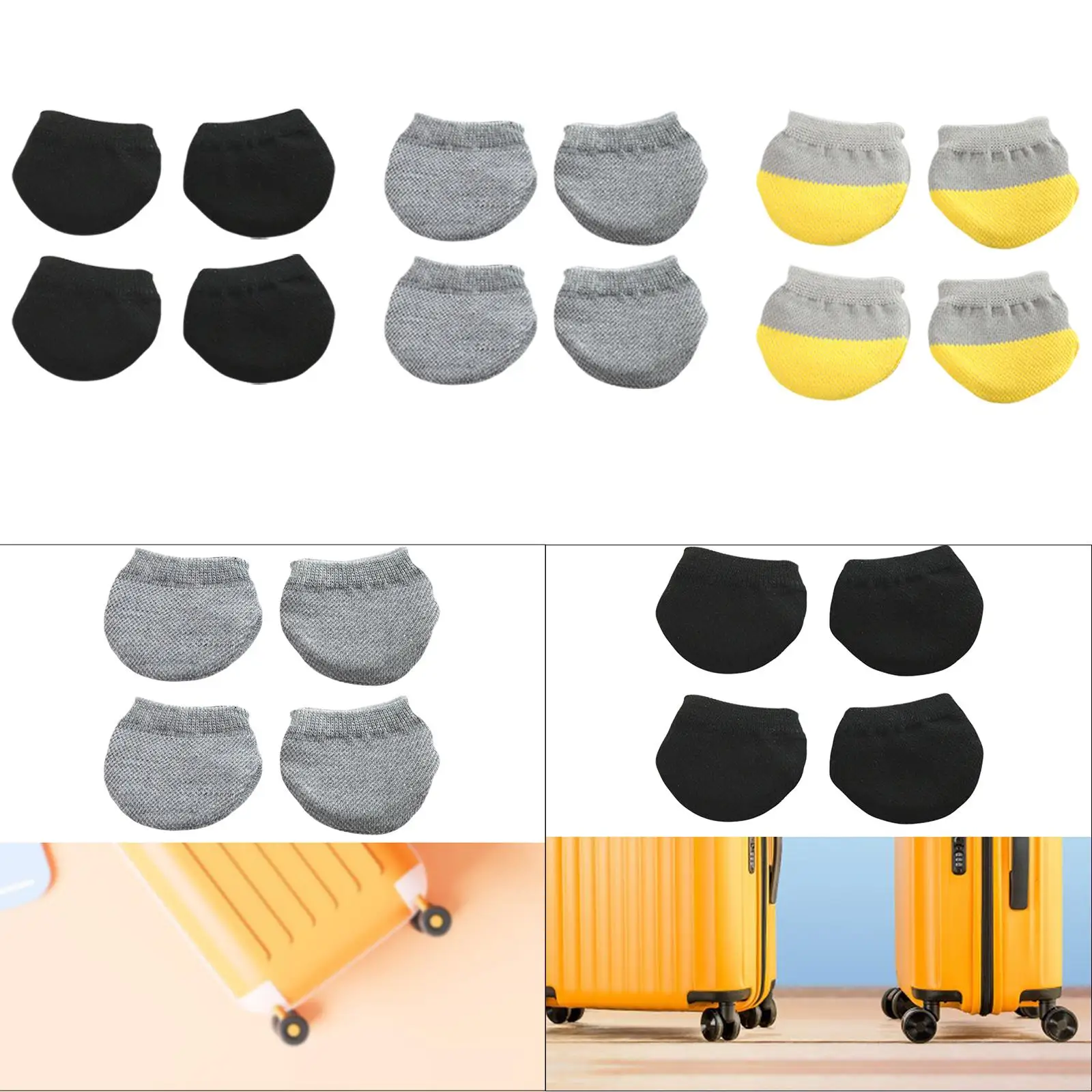 Luggage Suitcase Wheels Socks All Round Wrapping Design Reduce Noise Easy to Clean Trolley Case Wheel Covers for Home Table Leg