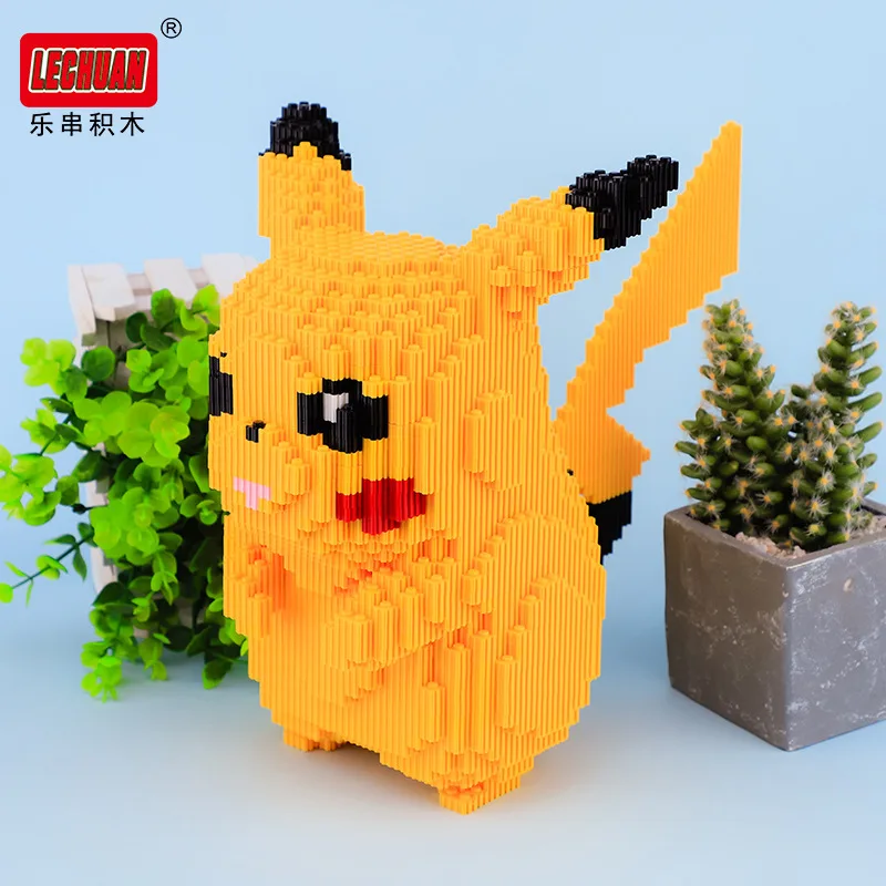 Pokemon Connection Building Blocks Pikachu Charizard Charmander Big 3D Model Assembled Diamond Mirco Bricks Figure Toy For Kids