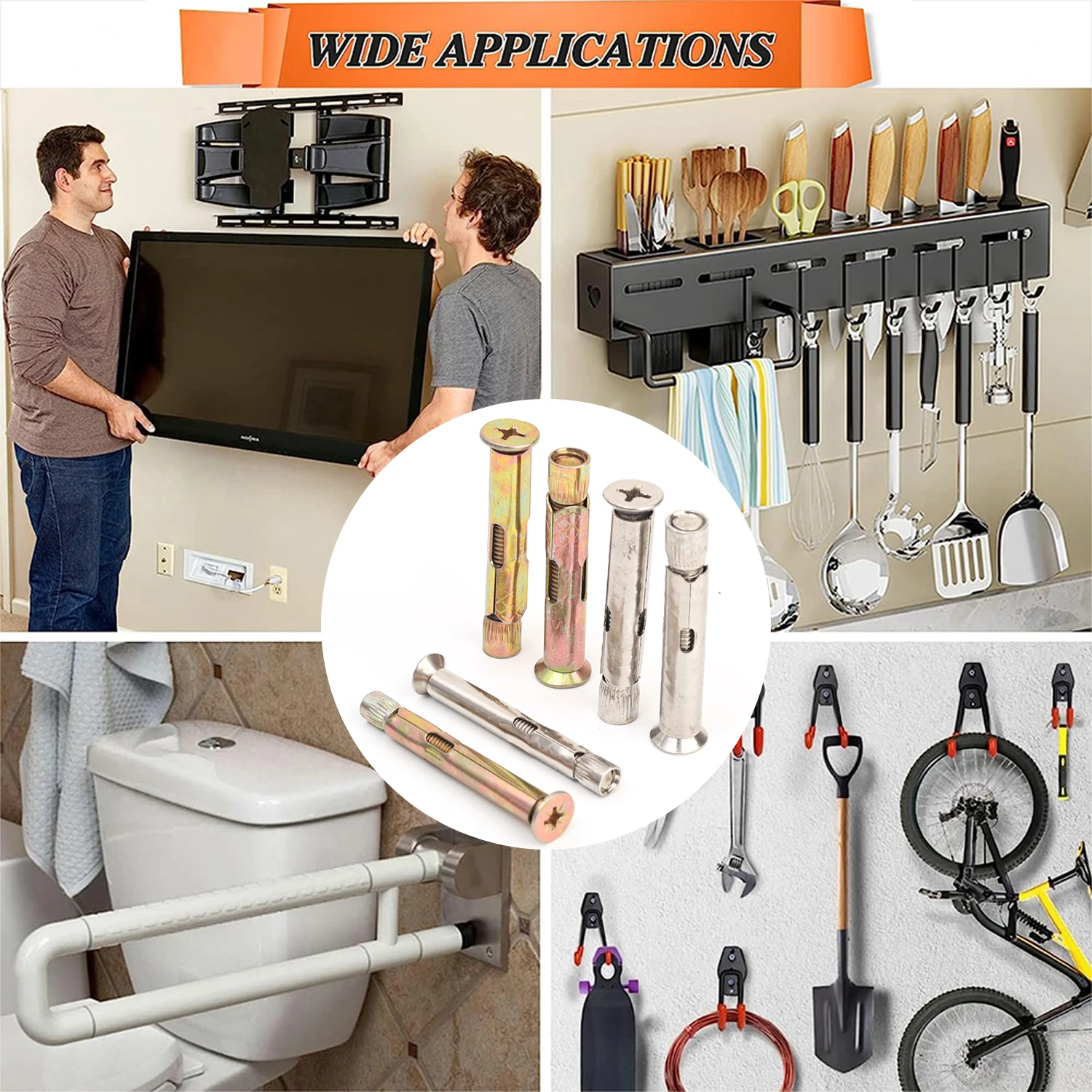 10 Stuks Zelftappende Rvs Schroeven Cross Platte Verzonken Kop Uitbreiding Bout Buis Boren Stekkers Muur Ankers Bevestigingsmiddelen