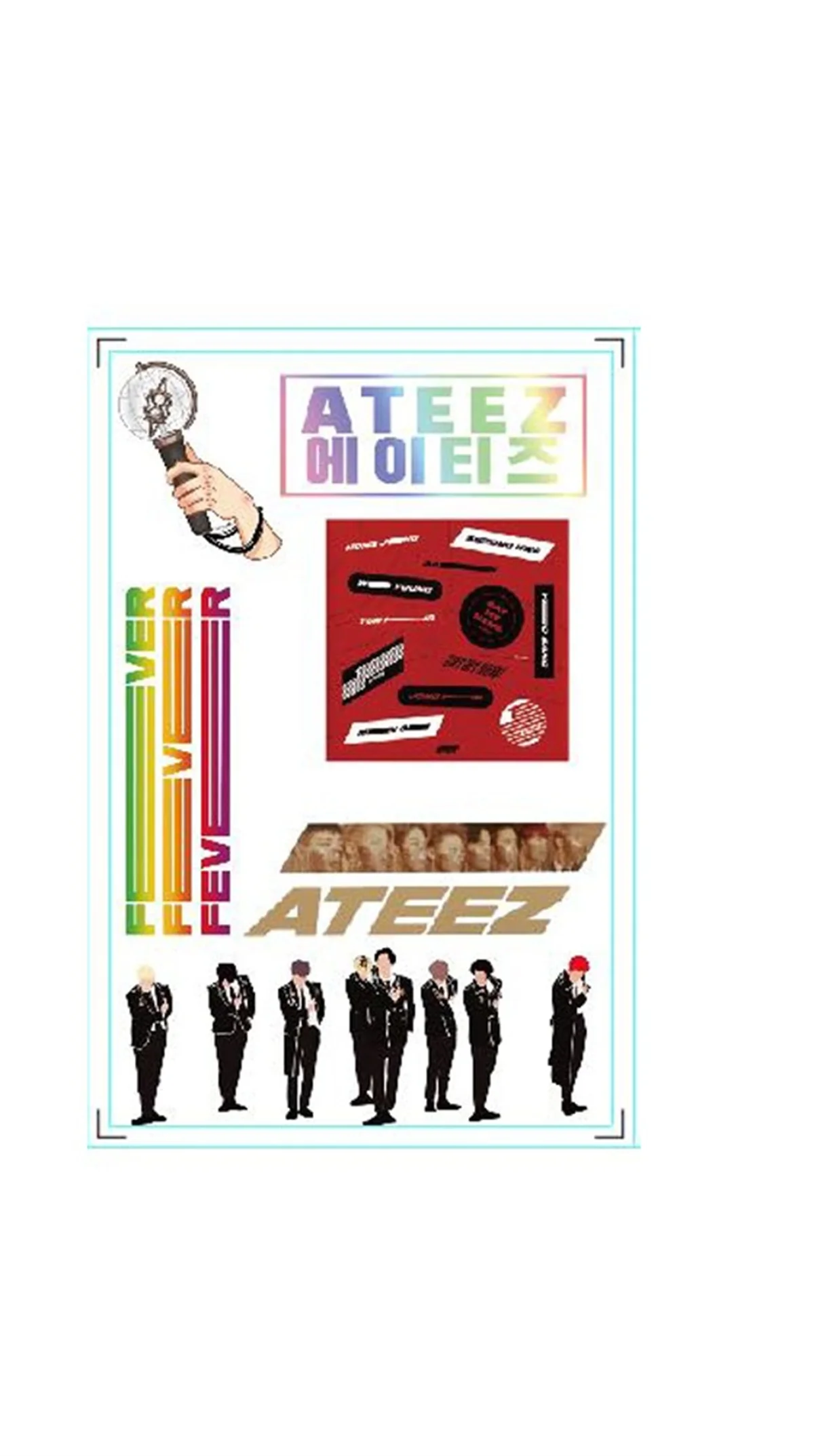 Kpop ATEEZ pegatinas creativas de papelería Cartoo, pegatinas de cuaderno Hongjoong Seonghwa, San, equipaje, refrigerador, colección de regalos para fanáticos