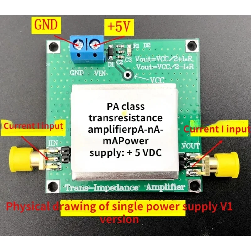 TLC2201 TIA Transimpedance Weak Current Measurement Module IV Conversion Preamplifier Silicon Photodetection