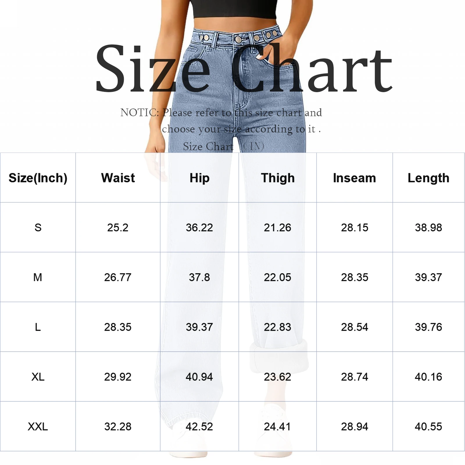 New Woman Korean Double Buckle Design Jeans Female Winter Snow Warm Thermal Plush Pants Girls Popular High Waist Denim Trousers