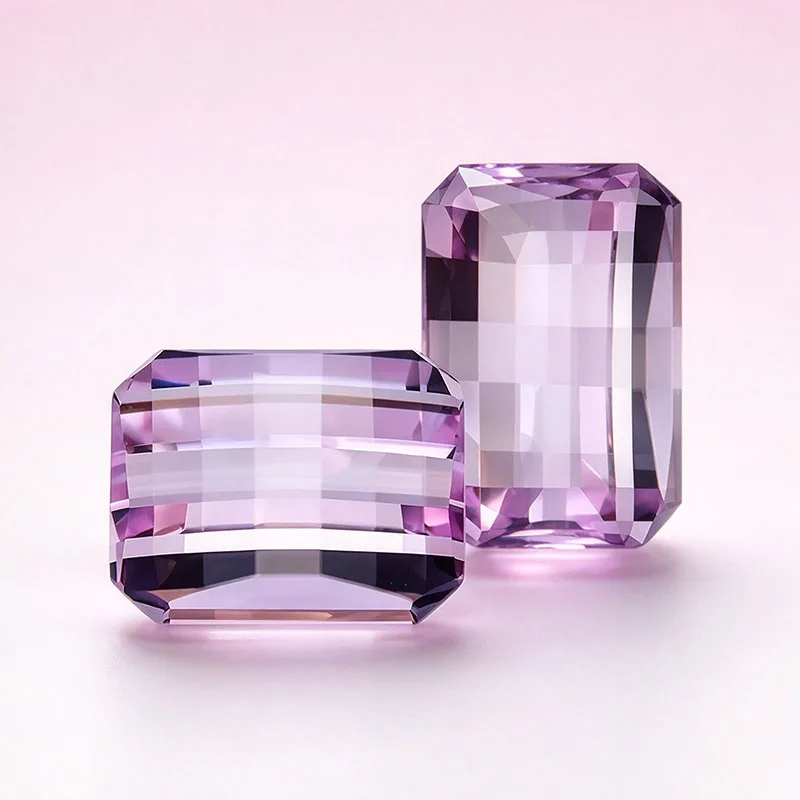 Lavender Purple Color Square Mosaic Pixel Cut YAG 10x12mm Premium Gem Material for Charms Advanced DIY Jewelry Making