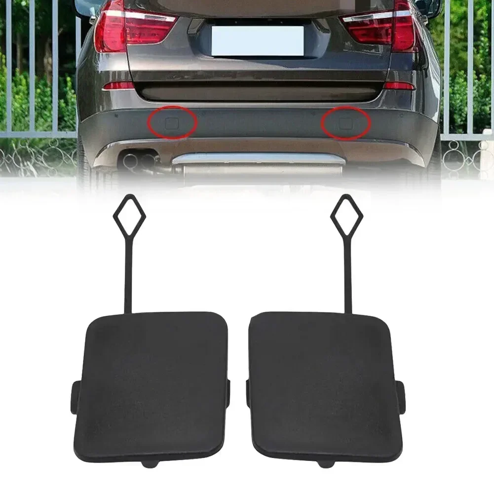 

1 Pair Rear Bumper Tow Hook Cover For BMW X3 F25 2011 2012 2013 2014 51127272415 Plastic Unpainted Exterior Car Accessories