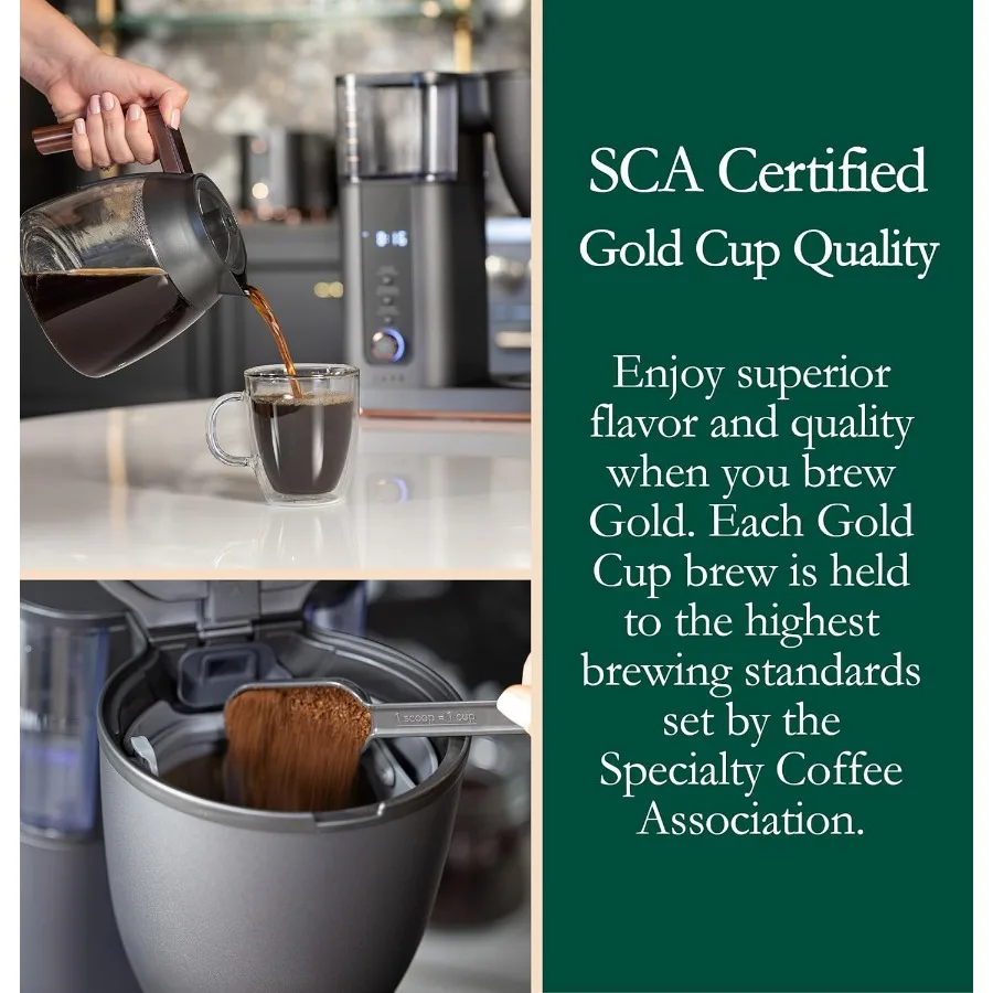 ماكينة صنع القهوة بالتنقيط الذكية المتصلة بالواي فاي مع إبريق زجاجي 10 أكواب للاستخدام المنزلي والمكتبي بتقنية التخمير التي يتم التحكم فيها عن طريق الصوت