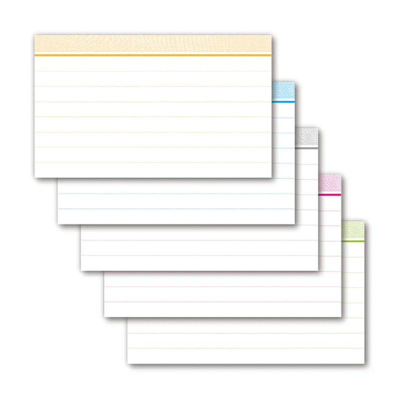 COLOR MASH 3X5 polegadas 50 folhas (5 cores) cartão de índice de dupla face cartão de resumo registro de memorando