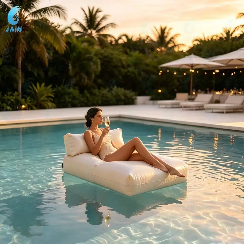 Inflatable Pool Lounge Chair Floating Sofa Bed for Adults Outdoor Water Hammock Recliner Raft with Backrest, PVC Inflatable Sun