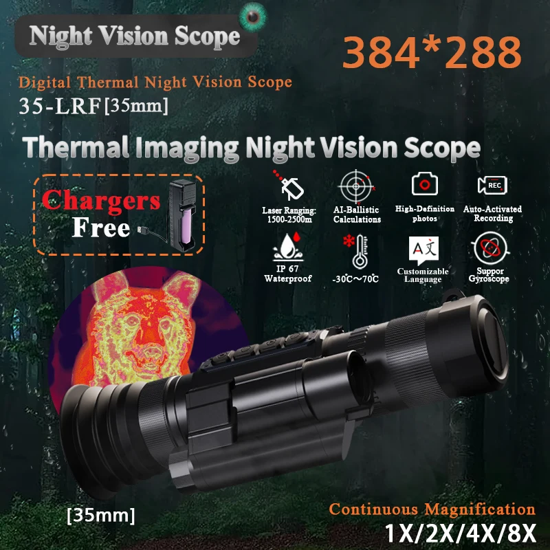 Best quality HD goggles fusion thermal imaging and night vision camera head mounted  monocular  12 day night handheld  hunting